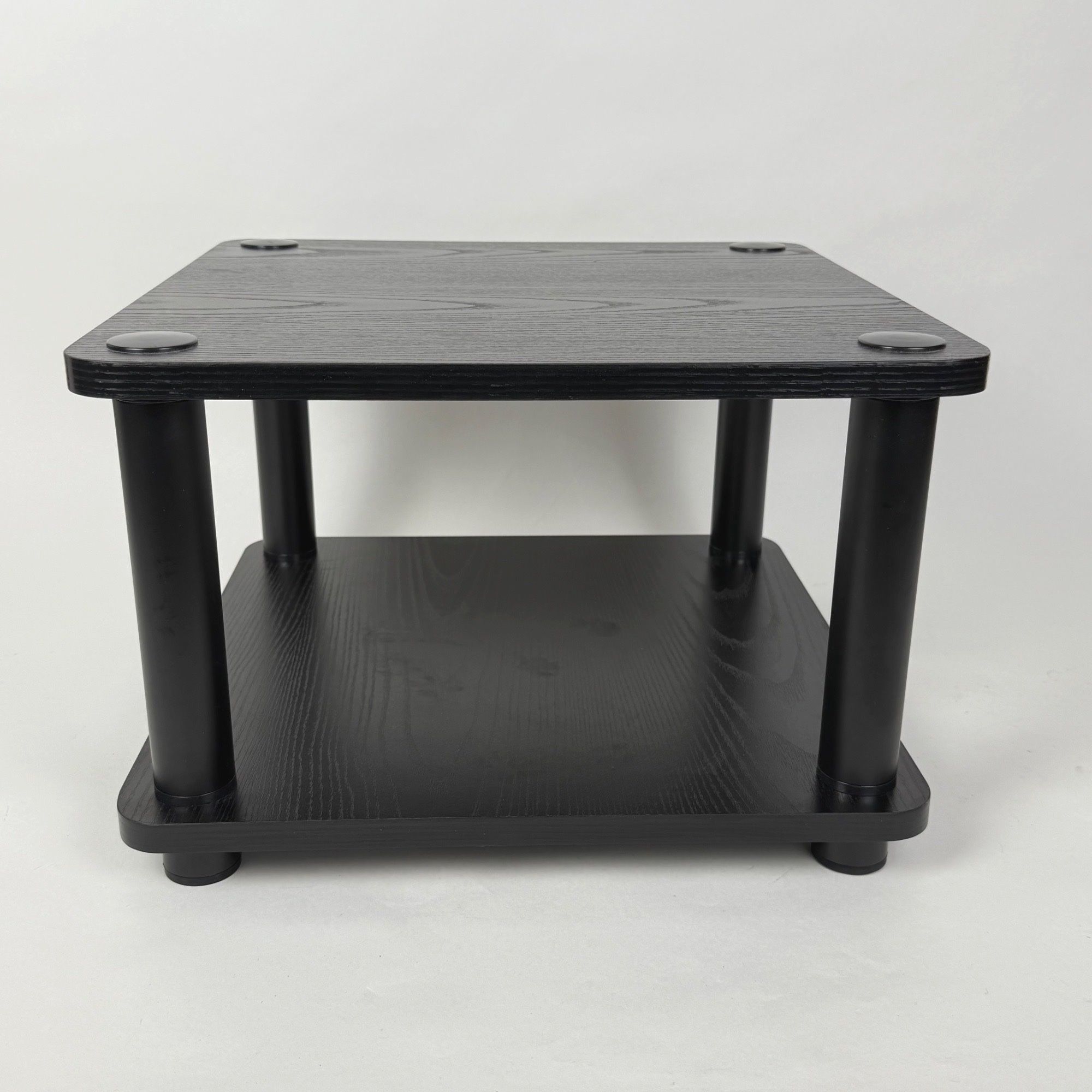 Speaker Media Stand End Table Square Black 2-Level