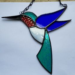 Stained Glass Hummingbird Sun Catcher 