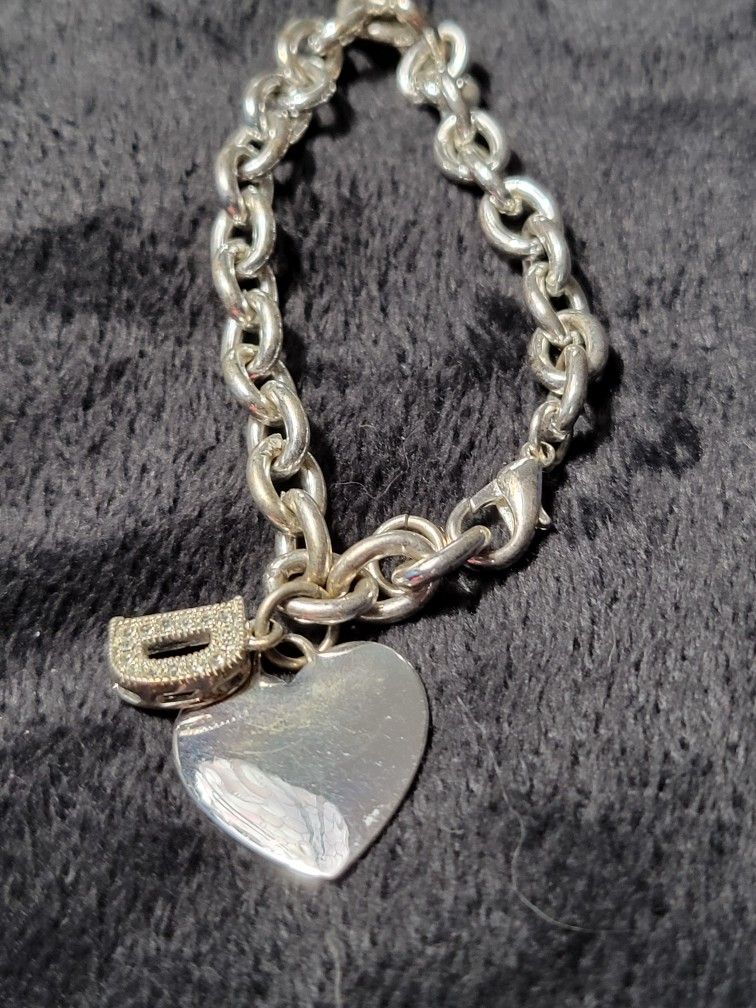 Initial D With Heart Bracelet