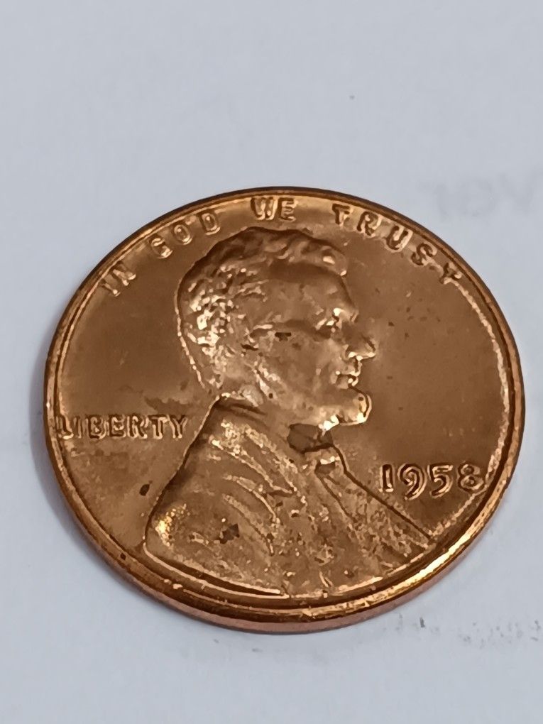 This One Is A Very Great Piece For Your Collection It's A (1958)No Mint Mark Lincoln Penny Collectors Collectable