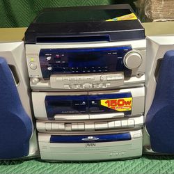 jWinn  JX-CD3400  Hi-Fi 3 CD, Dual Tape Deck And Turntable Stereo System