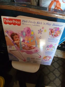 Fisher Price Pink Petals Kick And Play Baby Bouncer