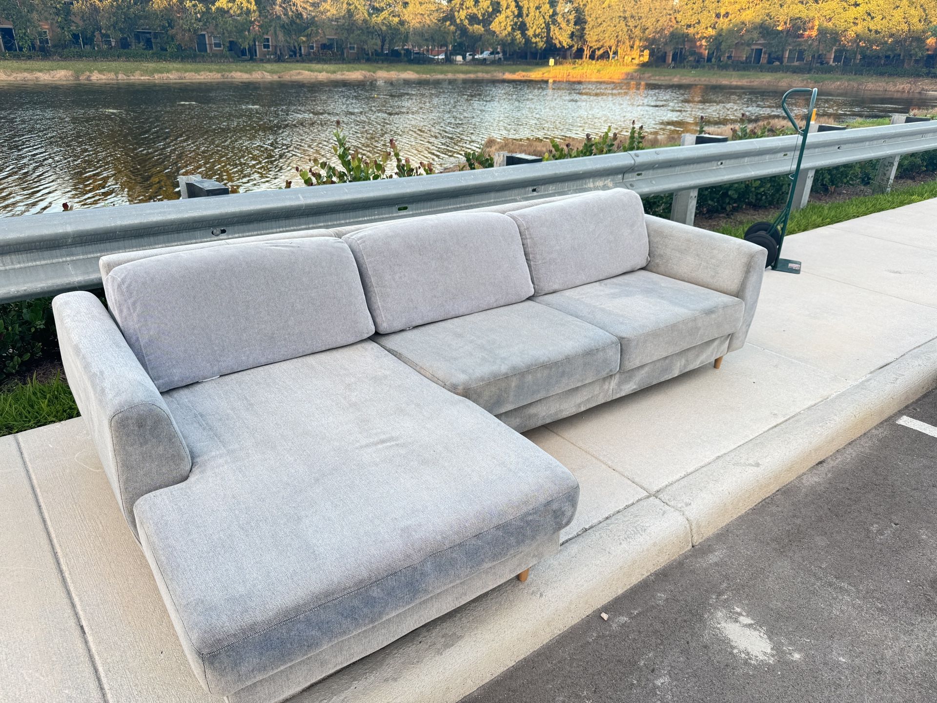 IKEA SLATORP Sectional Sofa w/ Chaise – Light Gray – $650