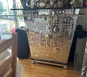 GORGEOUS VINTAGE MCM GLASS BUBBLE MIRRORED BAR in EXCELLENT CONDITION