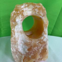 Orange Calcite Specimen Drilled