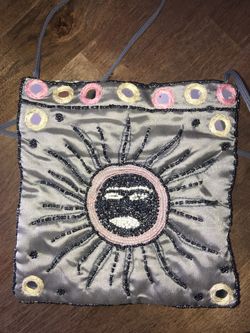Beaded sun drawstring bag festival