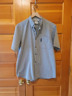 Mens Short Sleeve Button Up Shirt Size L