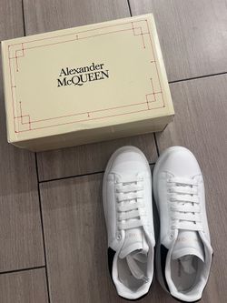 White black suede McQueens
