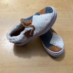 Vans Unisex Youth Classic Slip On Shoe Patchwork Cozy Cord Size US 11.5 Kids