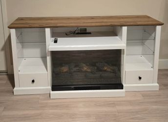🔥 Luxury 70” Electric Fireplace TV Stand | Fits Up to 80” TVs | USB Charging Ports 🔥