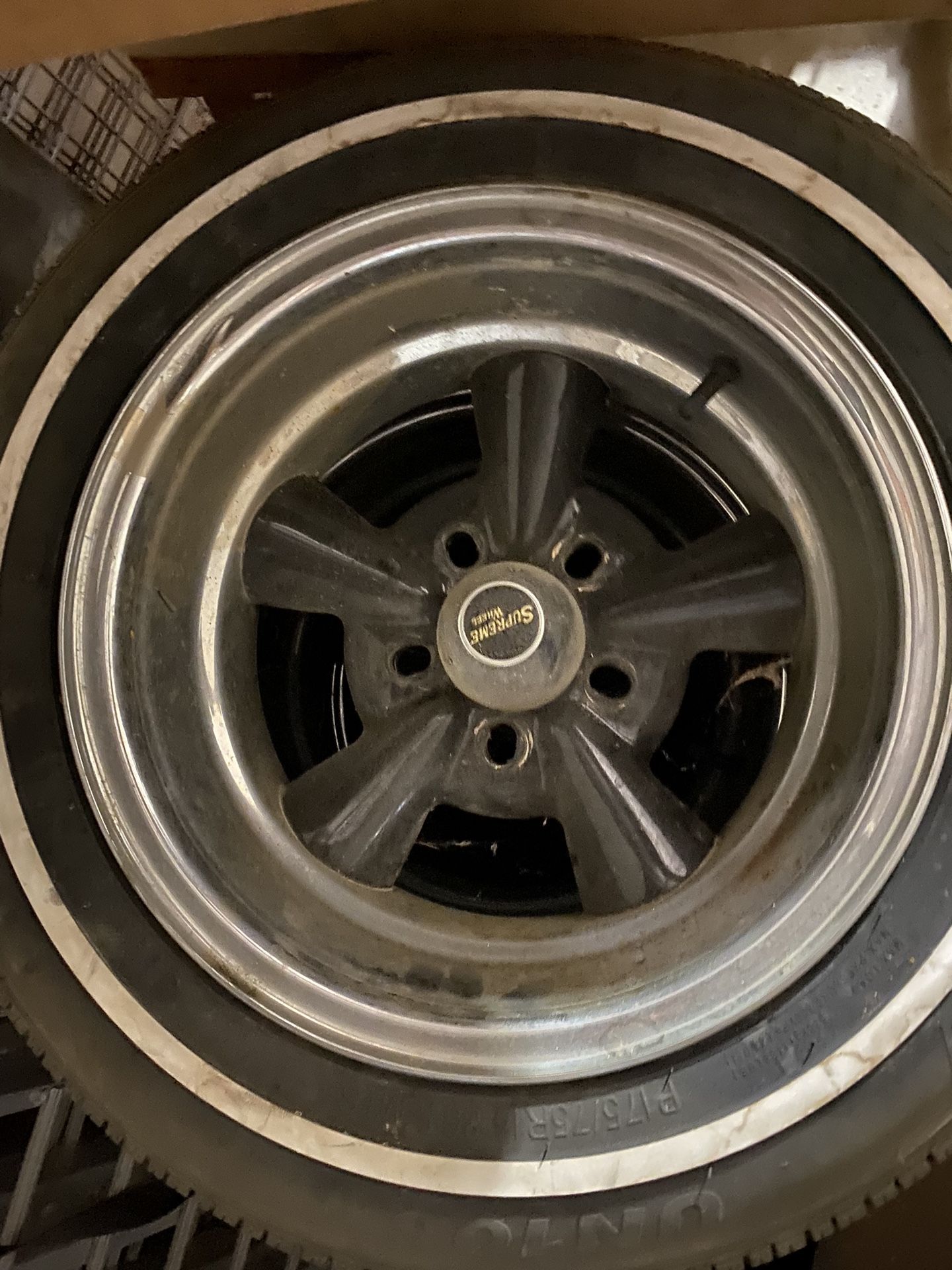 4 Cragar Style Wheels 14” With Newer White Wall Tires for Sale in ...