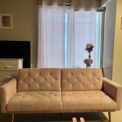 Velvet Pink Futon