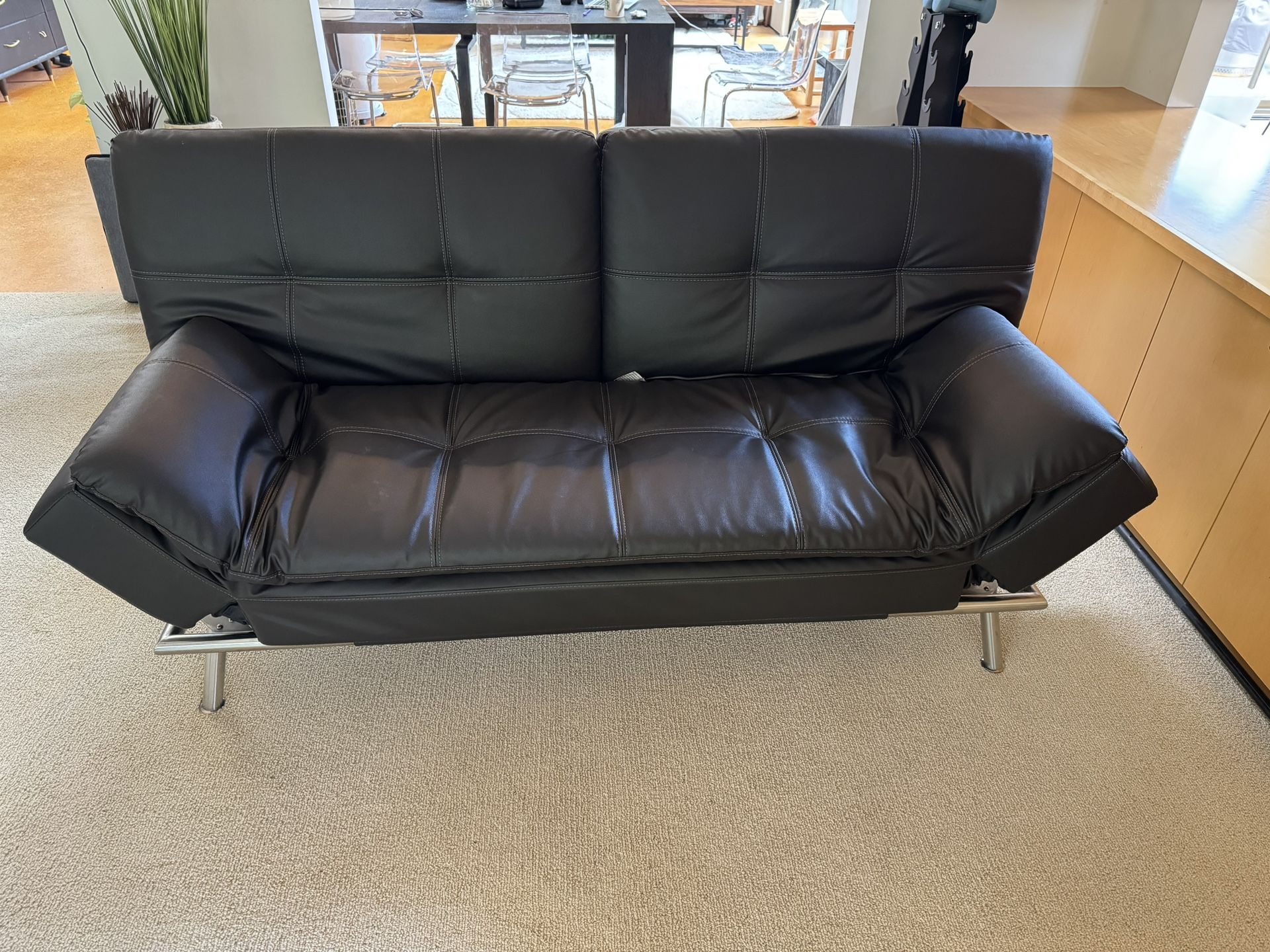 Leather Couch / Futon/ Adjustable With Power