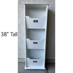 White Wood 3-Slot Mail Organizer Shelf, 38" Tall