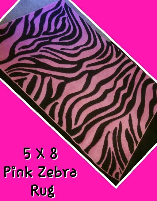 5x8 pink zebra rug