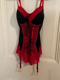 Red and Black Corset Lingerie Babydoll