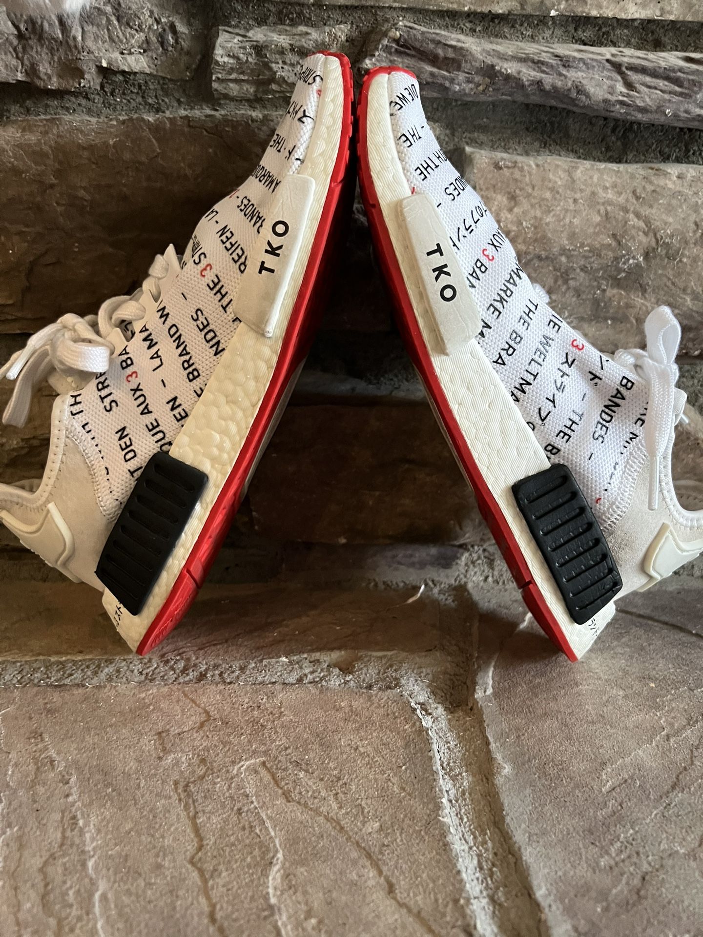 Addidas NMD/R1 TKO' women's sneaker, red white and black size 6