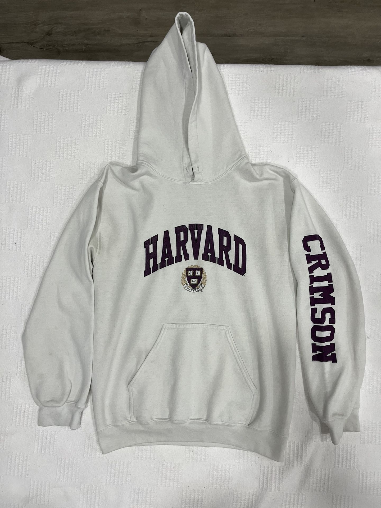 Vintage Harvard Hoodie Size Small Gildan Pullover Sweatshirt College Embroiderd