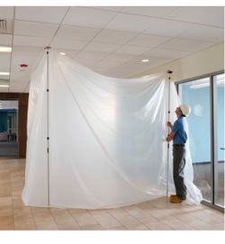 BRAND NEW IN BOX Shop ZipWall 10 ft. Stainless Steel Dust Barrier Poles with 2-Adhesive Zippers and a Carry Bag Black (4-Pack)