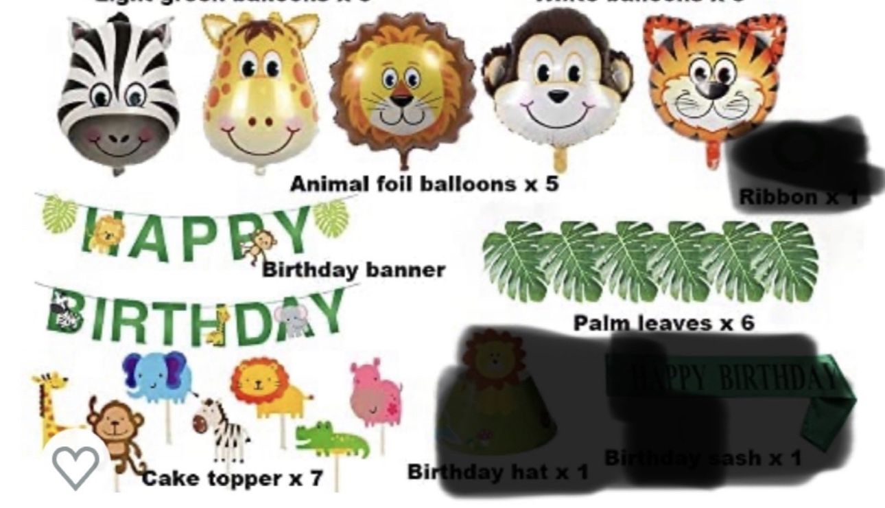 Jungle Birthday Set