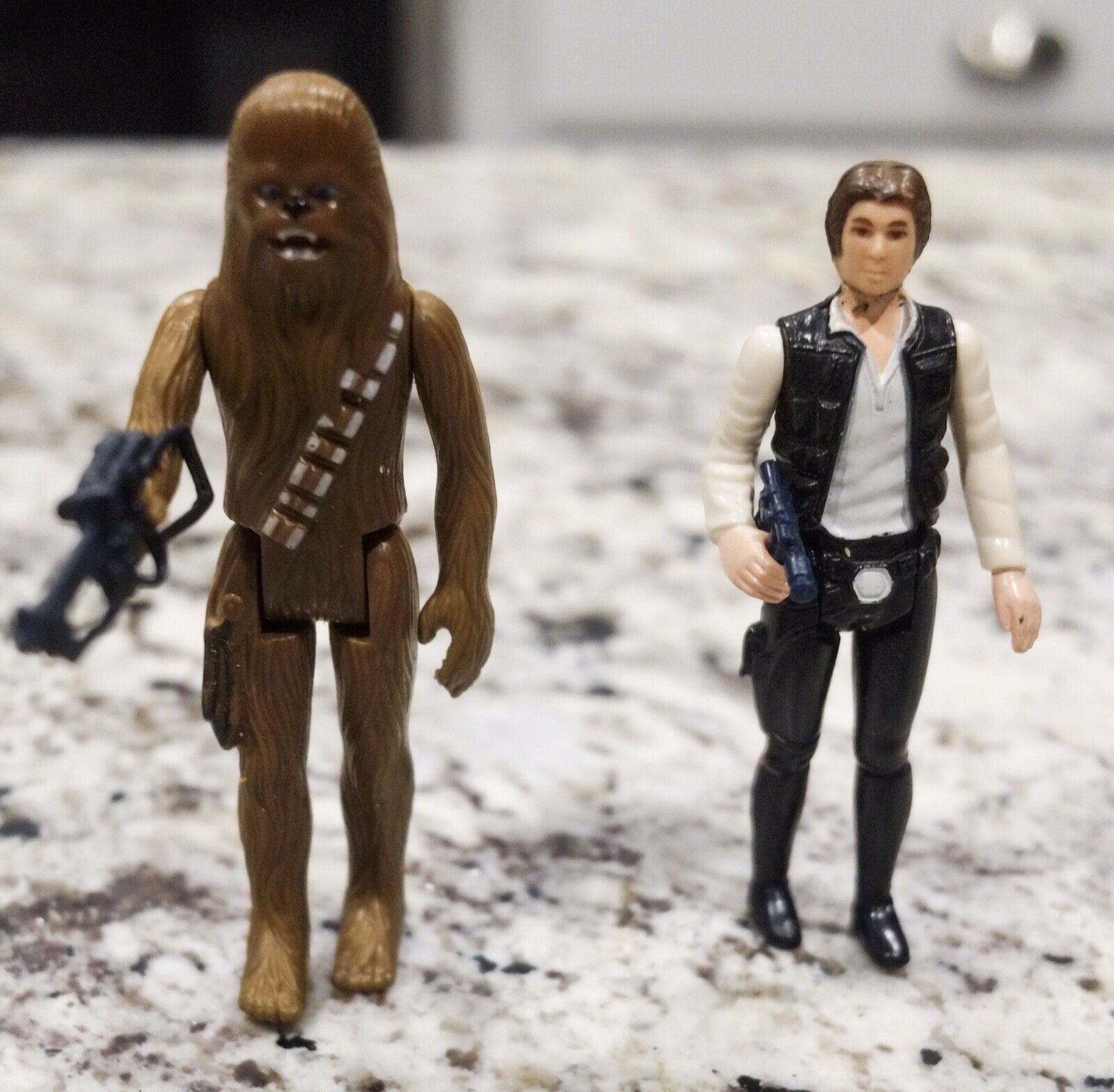 1977 Vintage Han Solo & Chewbacca with Weapons Action Figures