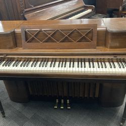 Wurlitzer Art Deco Mahogany Console Piano