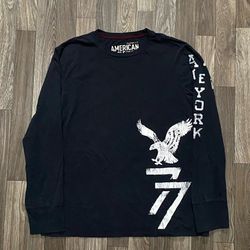 Y2k American Eagle Outfitters Black Longsleeve Graphic Shirt