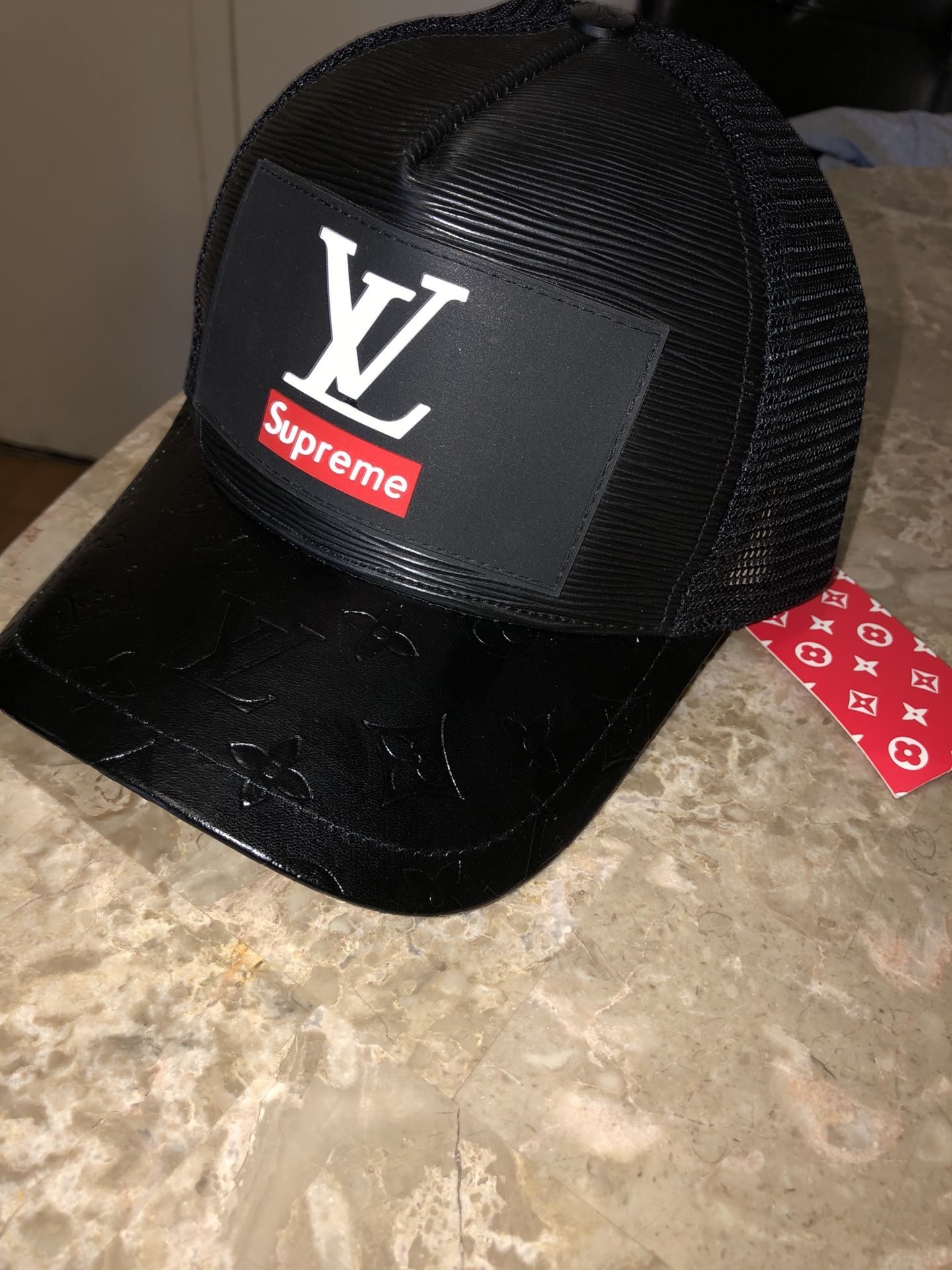 Supreme Louis Vuitton trucker hat
