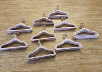 Lot of 80 Kid's Hangers Pink Velvet Space Saver 