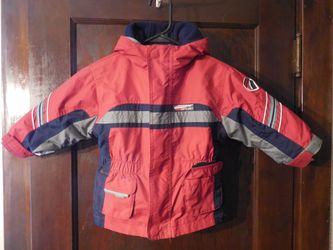 Kid's zip out lining hooded multi season jacket coat sz 24m