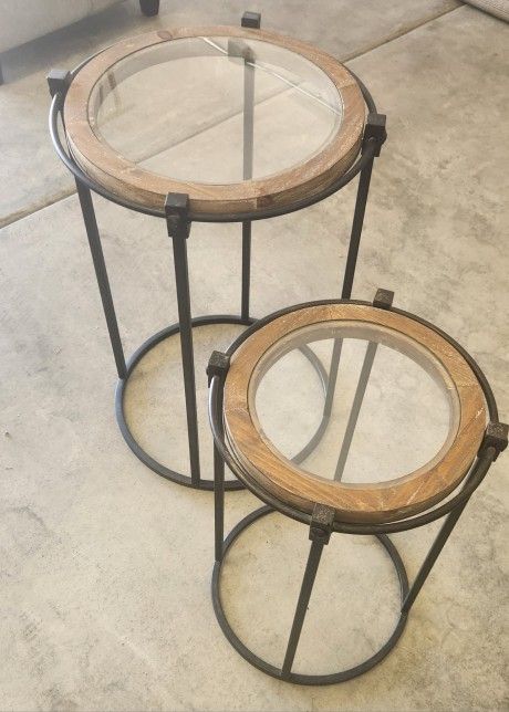 Glass Top Nesting End Tables