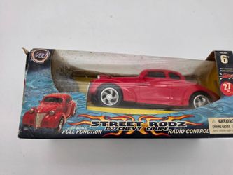 1939 Chevy Coupe MEGA Motors Street Rodz RC Car 1:28 Red 27MHz Vintage Boxed