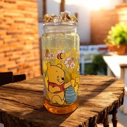 Handcrafted Winnie the Pooh Cup with 3D lid- Ships Free from  Texas- Other Characters Available!