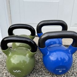 Yes4All  (60 LB X2 )   . Jfit( 50LB X2 )Kettlebells Vinyl Coated Cast Iron