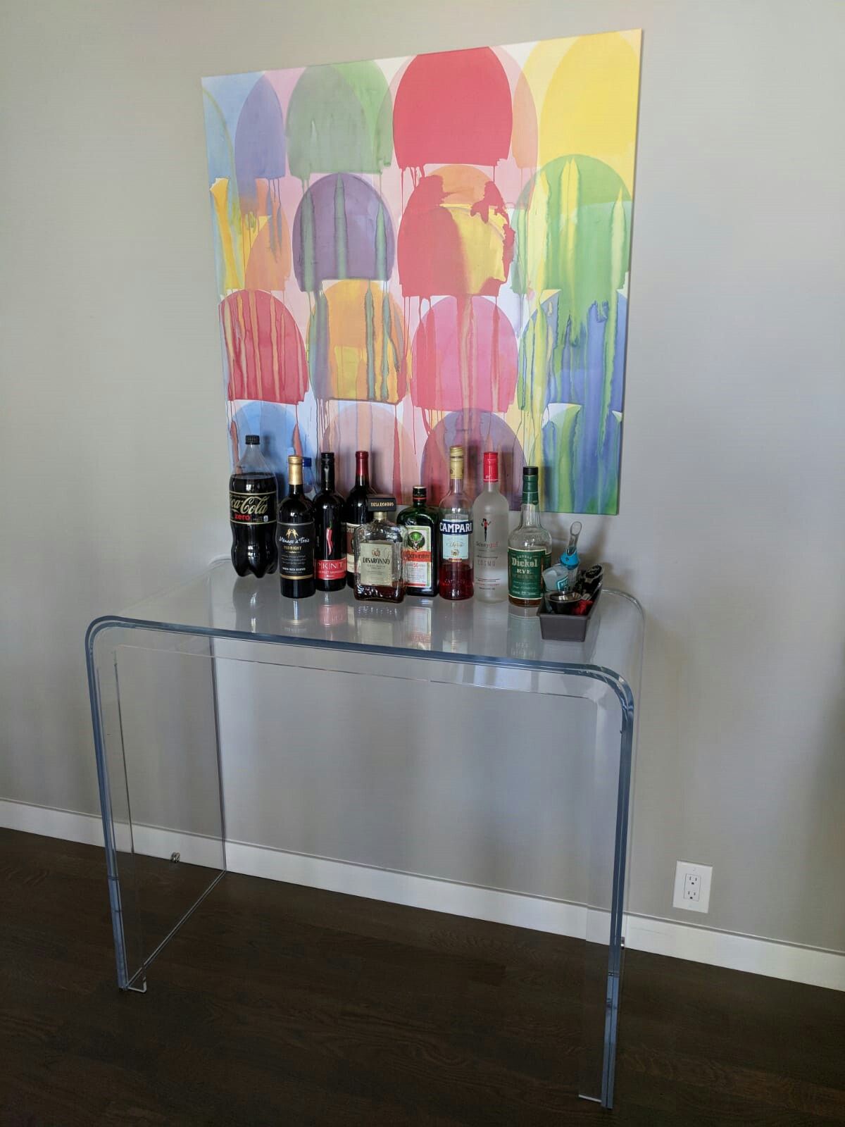 Acrylic/lucite console/display table