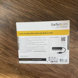 Startechcom 4 Port Portable USB 2.0 Hub With Built In Cable