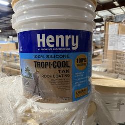 Henry 887T Tropi-Cool Tan 100% Silicone Reflective Roof Coating 4.75 gal. $325 Each 