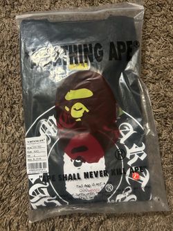 Large black chrome heart bape shirt