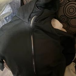 Black Zip Up Hoodie With Ski Mask