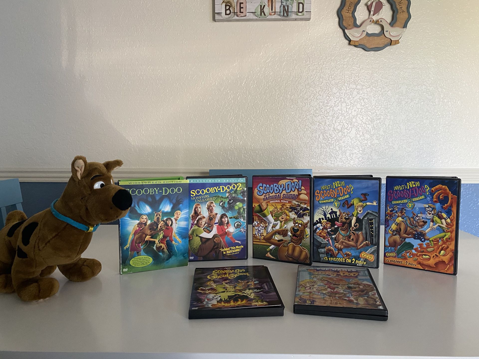 Scooby DVD movies 1&2 plus 5 more DVD & stuffed Scooby