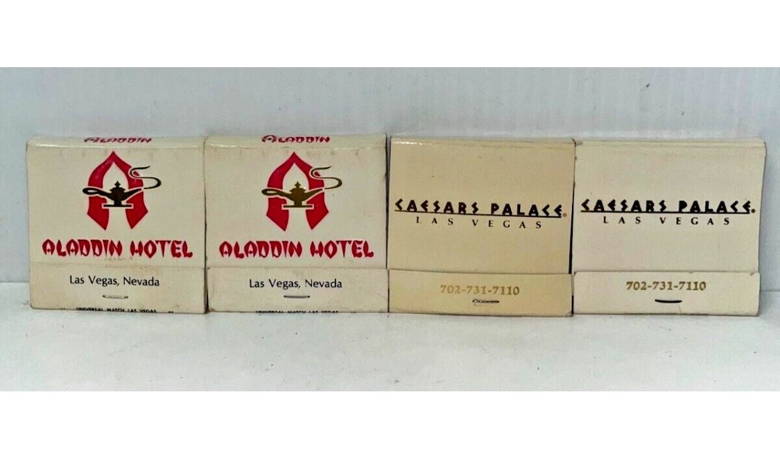 Vintage Unused Alladin / Caesars Palace Hotel Match Books