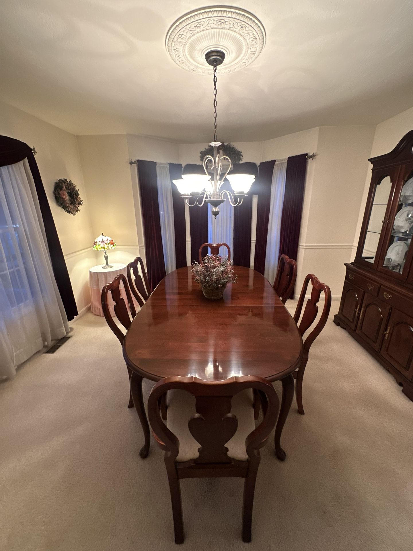 Dark Cherry Dining Room Table And Chairs