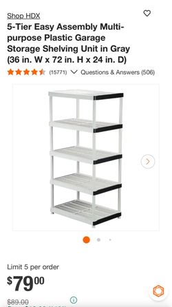 5-level storage shelving