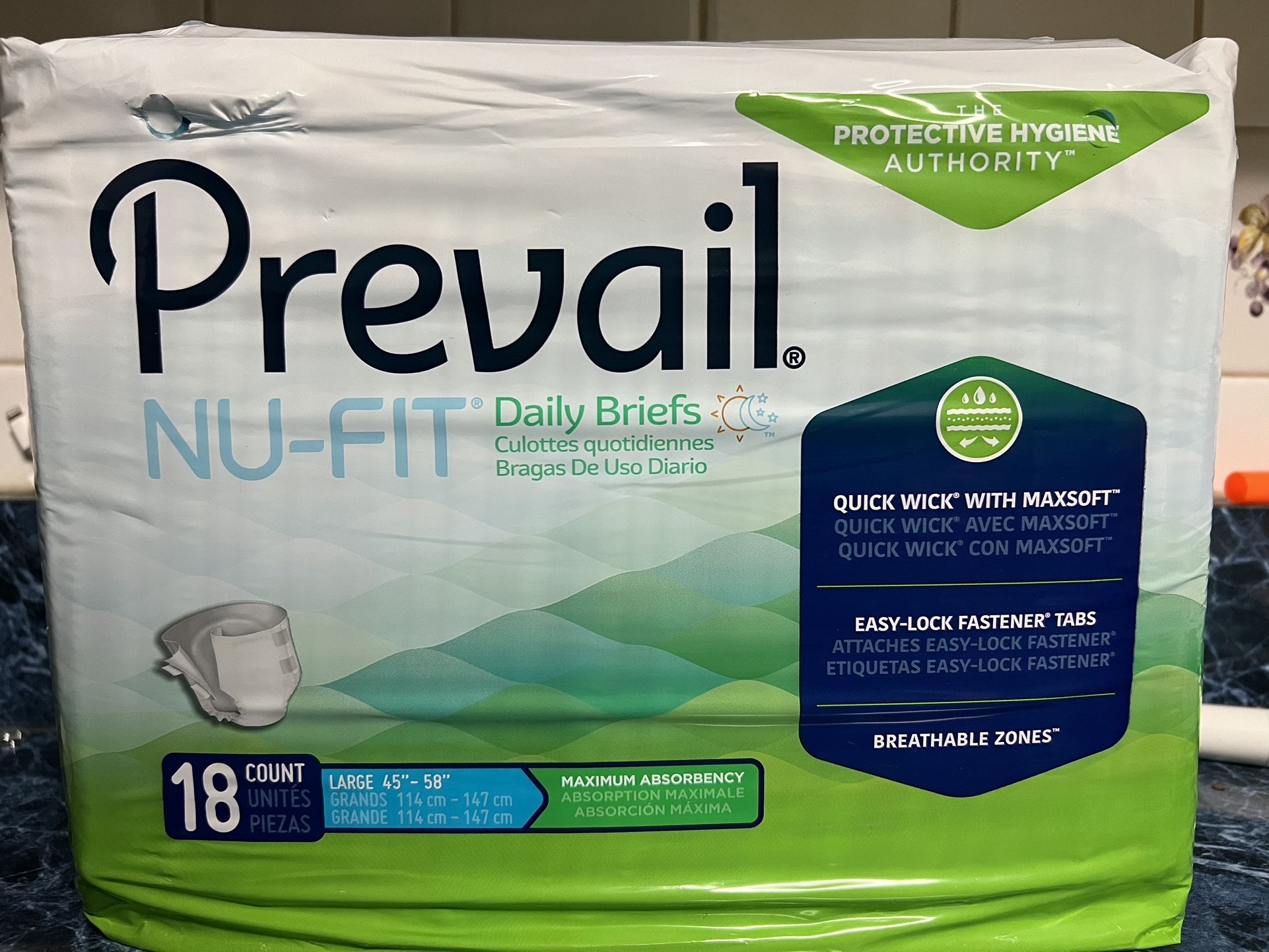 Size Large Diaper Prevail Brand. New
