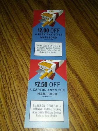 Marboro Cigarettes Coupons! $5Â