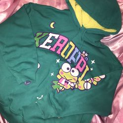 KEROPPI Green Kawaii Fleece Hoodie