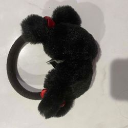 Disney Minnie Mouse Black Ear Muffs Red Bows And Head Band