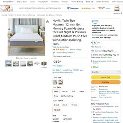 Novilla Twin  Mattress 12”