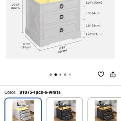 Night Stand with Gun Drawer, Farmhouse with Charging Station