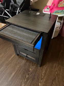 Two Smart Nightstand with Wireless Charging and LED Lights